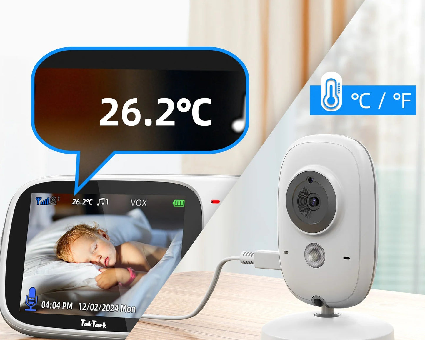 TakTark 3.2 Babá Eletrônica com monitor e câmera