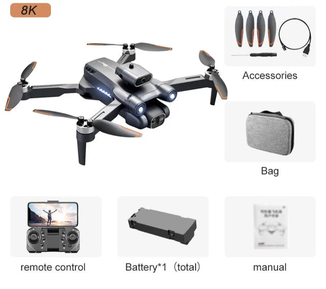 Novo Mini Drone Profissional S1S 8K HD Ehpicoot
